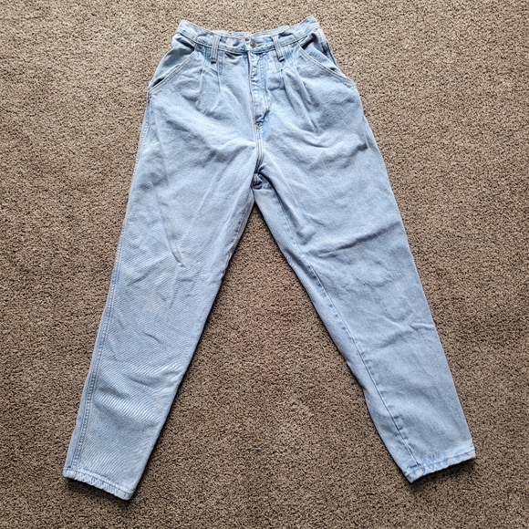 American Eagle Authentic Mountain Blue Denim Womens Jeans 7/8 Vintage Pleated - Picture 2 of 11